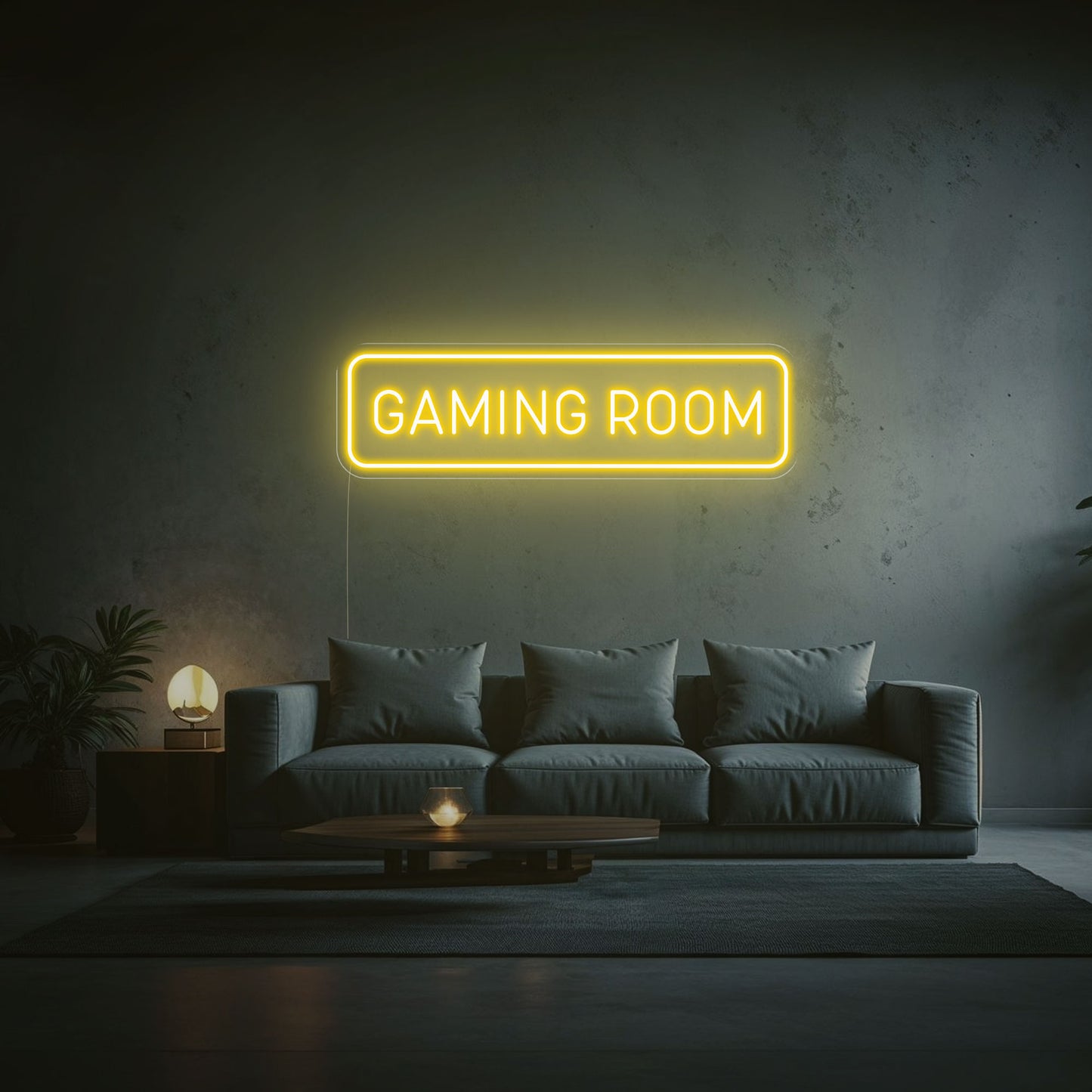 néon led gaming room jaune