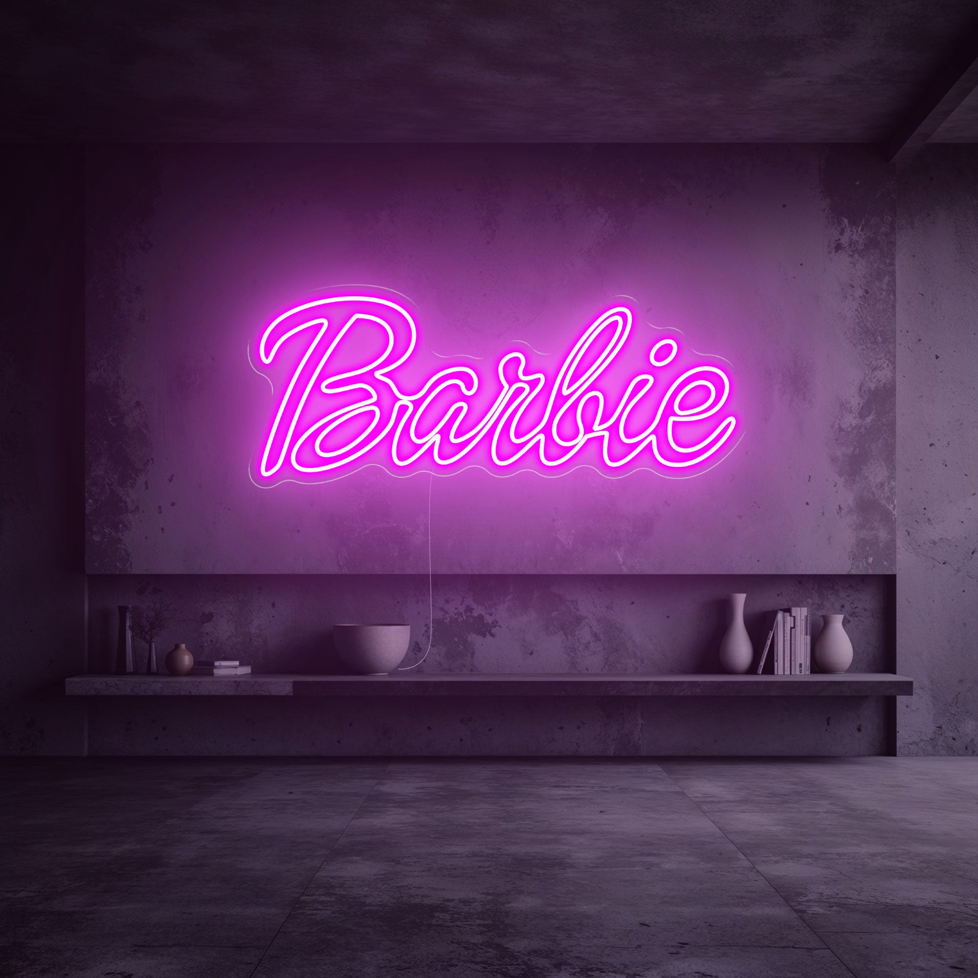 Lampe Néon LED Barbie – Rose – Officielle – 15x30 Cm – USB – Déco Chambre – Cadeau Fan