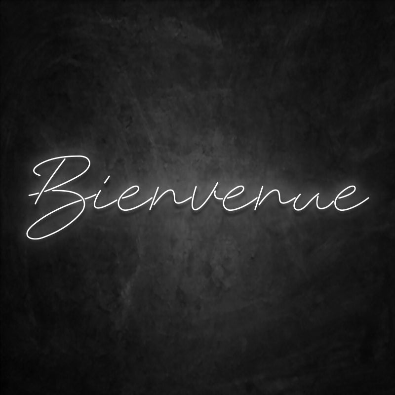 néon bienvenue blanc