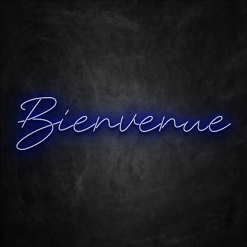 néon bienvenue bleu