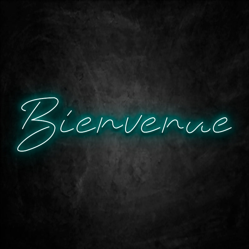 néon bienvenue bleu