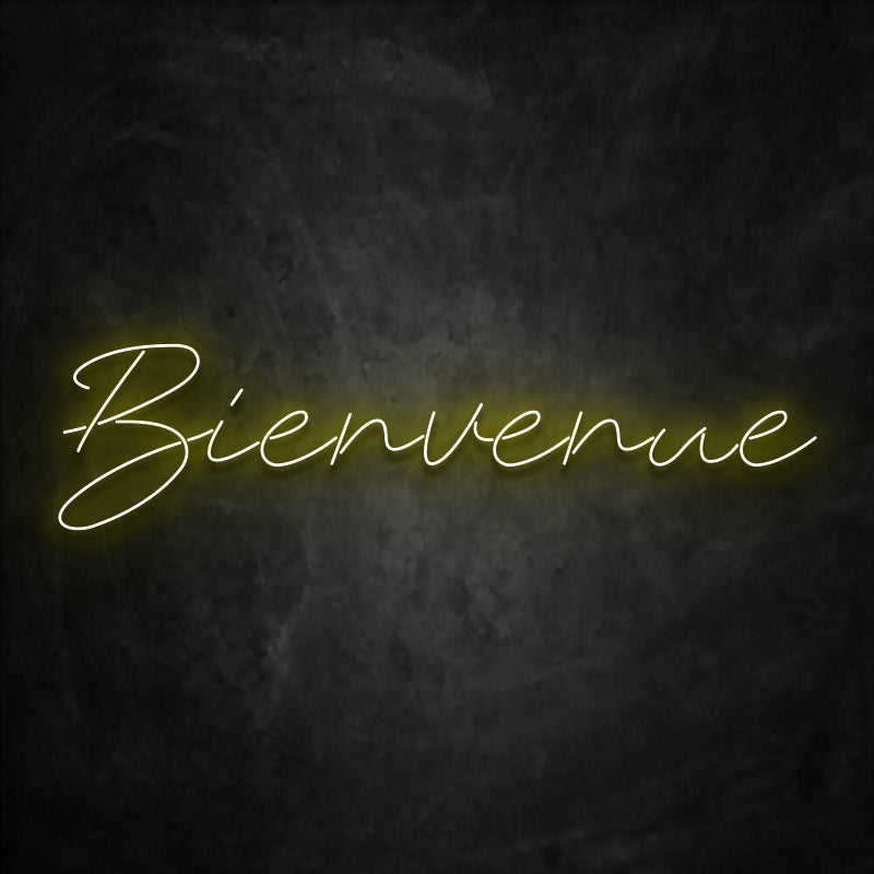 néon bienvenue jaune
