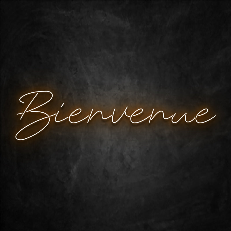 néon bienvenue orange