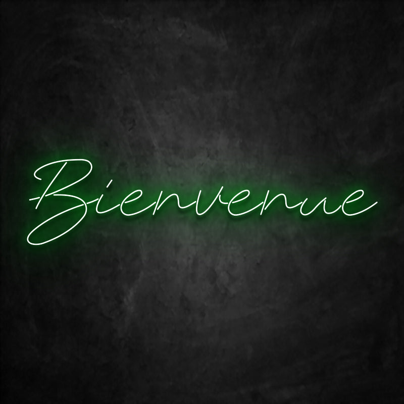 néon bienvenue vert