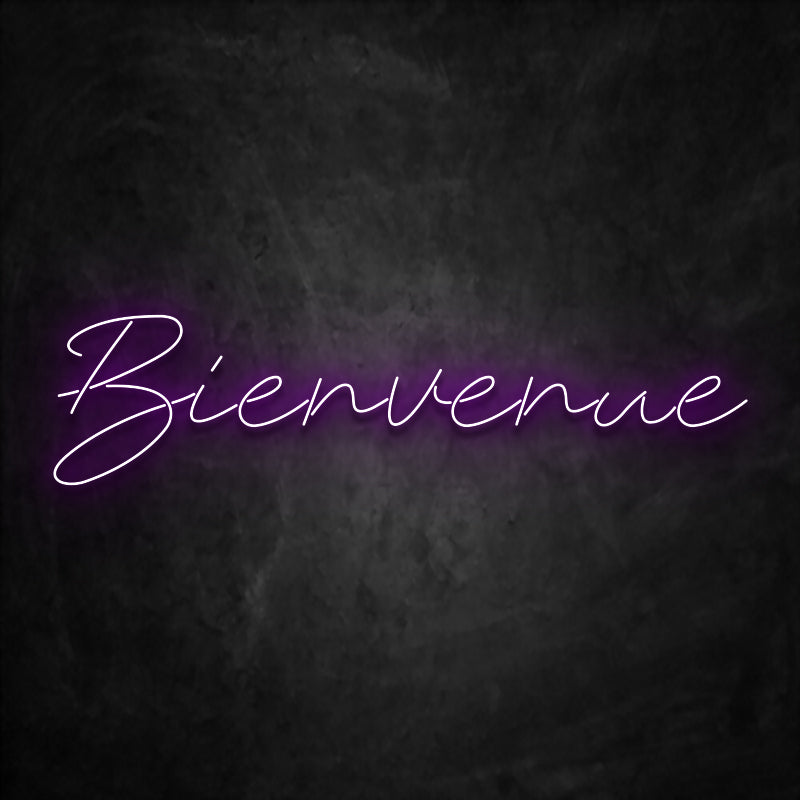 néon bienvenue violet