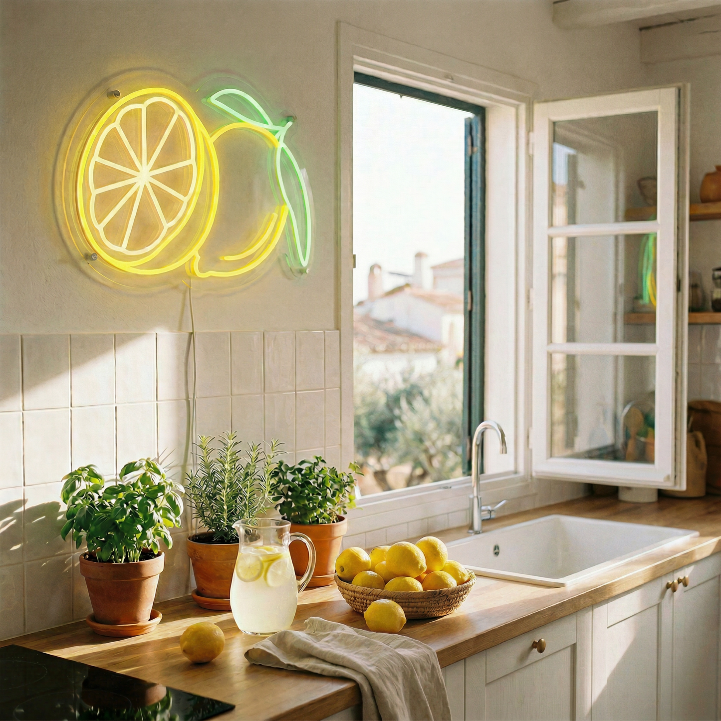 neon led citron cuisine