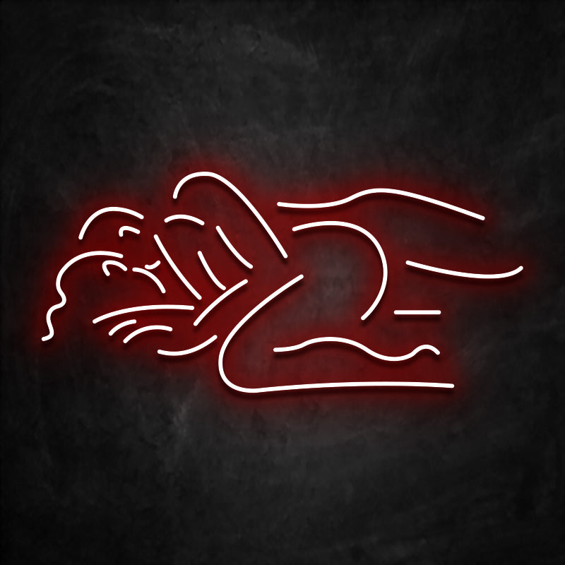 neon corps cuillere rouge