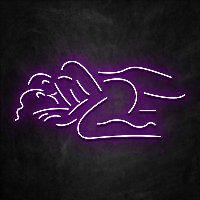 neon corps cuillere violet