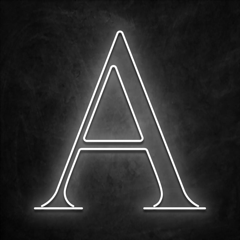 neon alpha grec blanc
