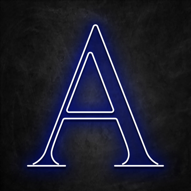 neon alpha grec bleu
