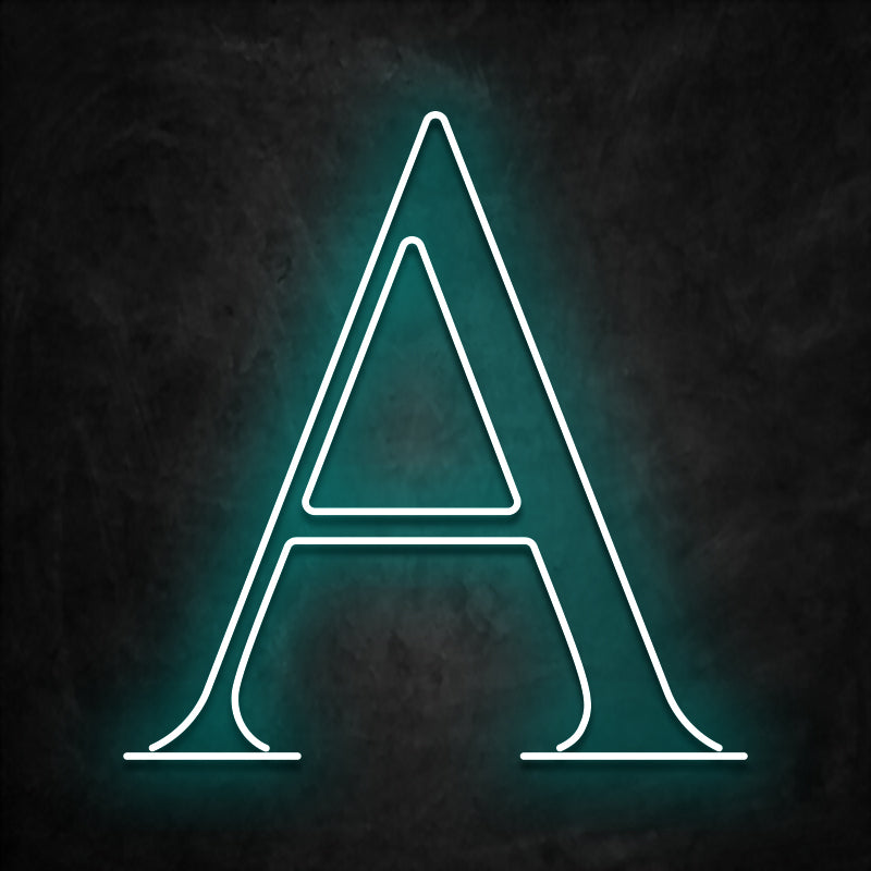 neon alpha grec bleu ciel