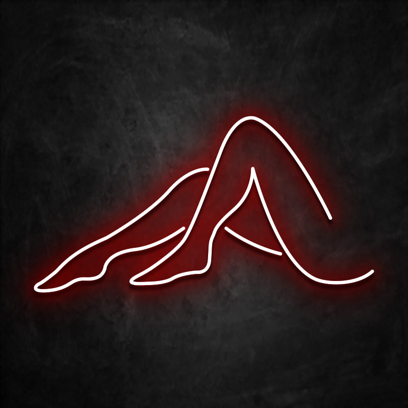 neon jambes femme rouge