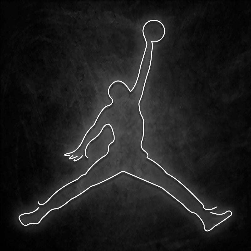 neon jordan blanc