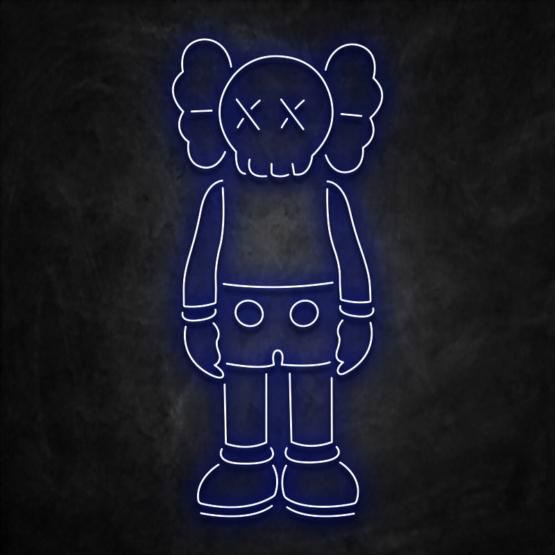 neon kaws bleu