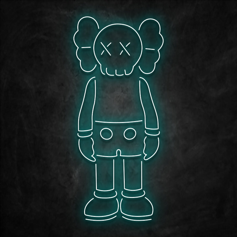 neon kaws bleu ciel