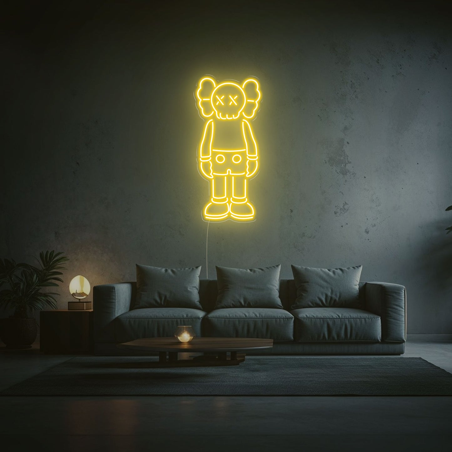 neon-led-kaws-jaune