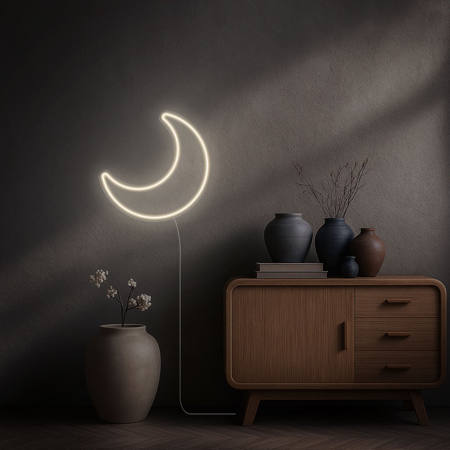 neon led lune blanc chaud