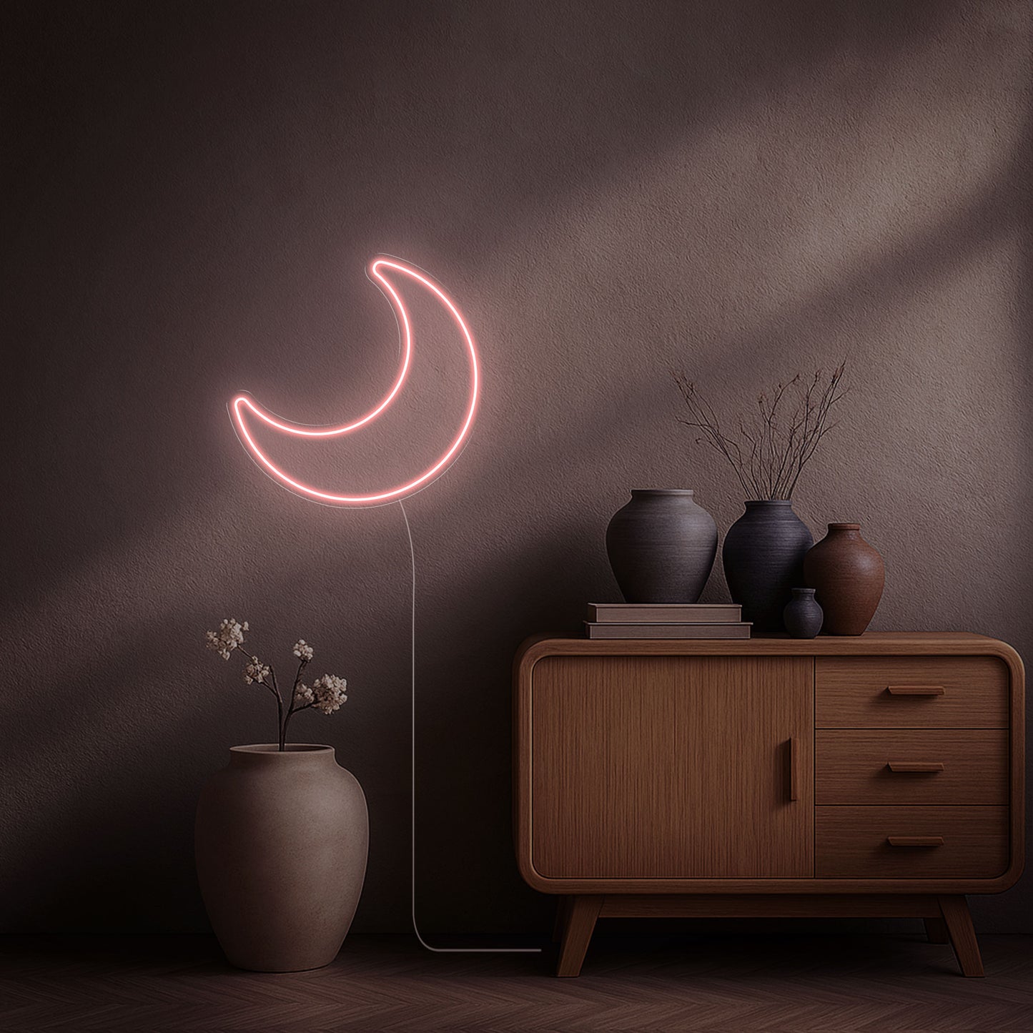 neon led lune rose pale