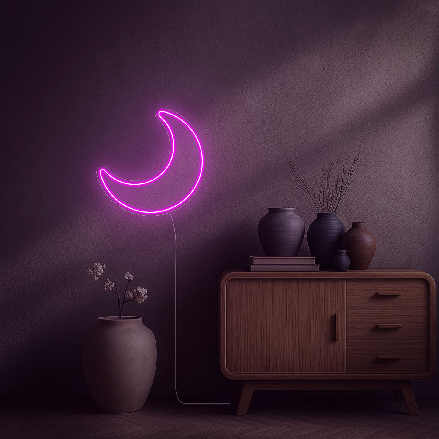 neon led lune rose
