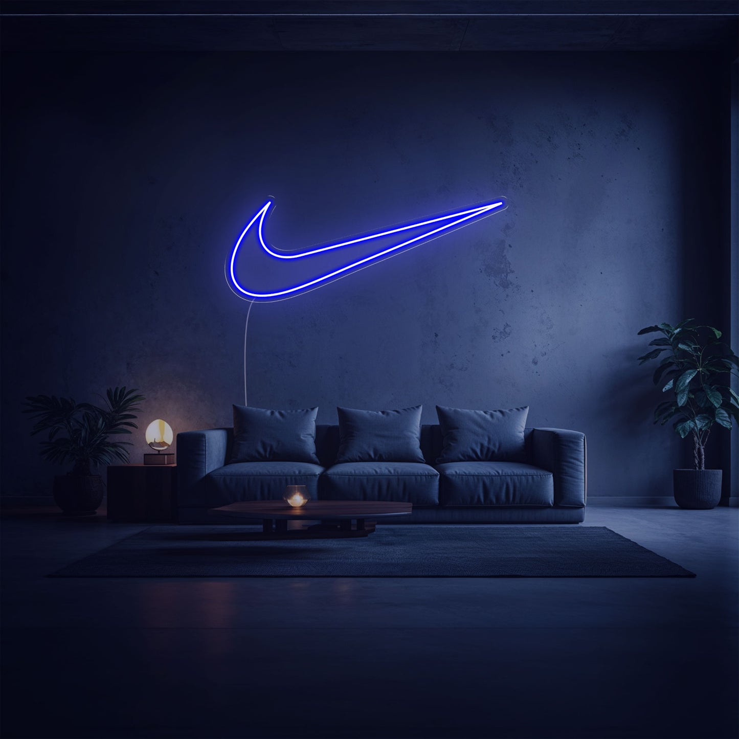 néon led nike bleu