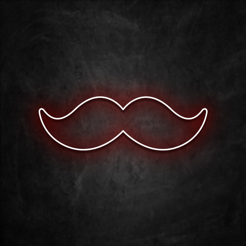 neon moustache rouge