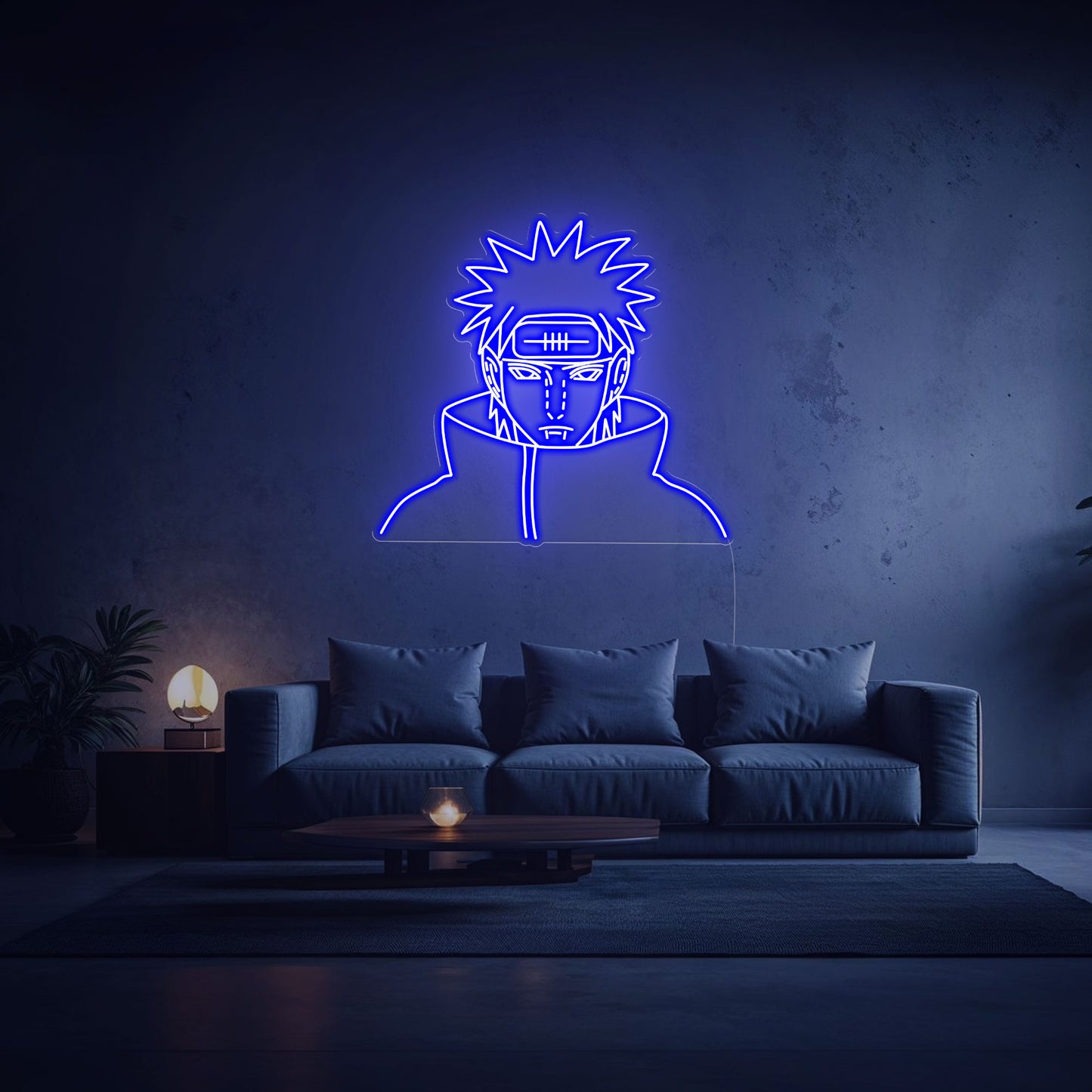 neon pain bleu