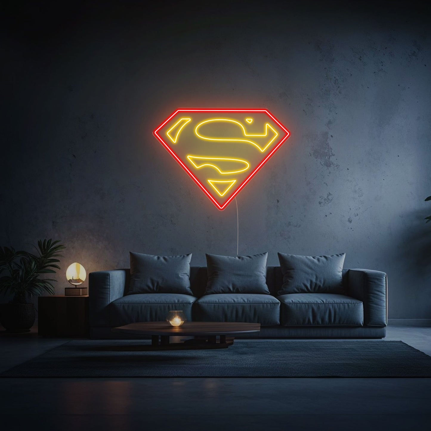 neon led superman