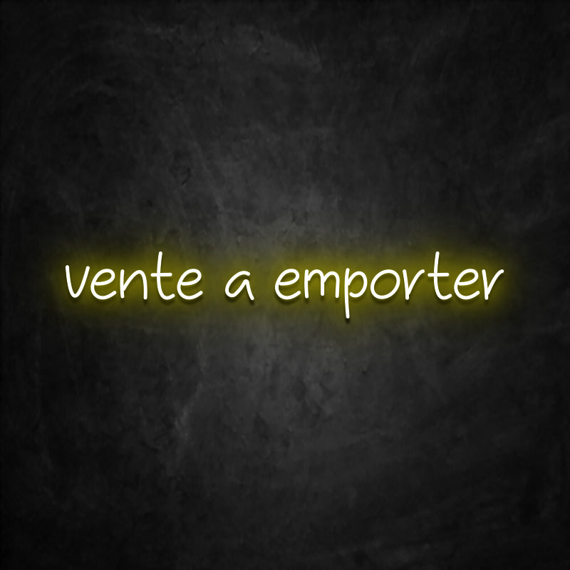neon vente a emporter jaune