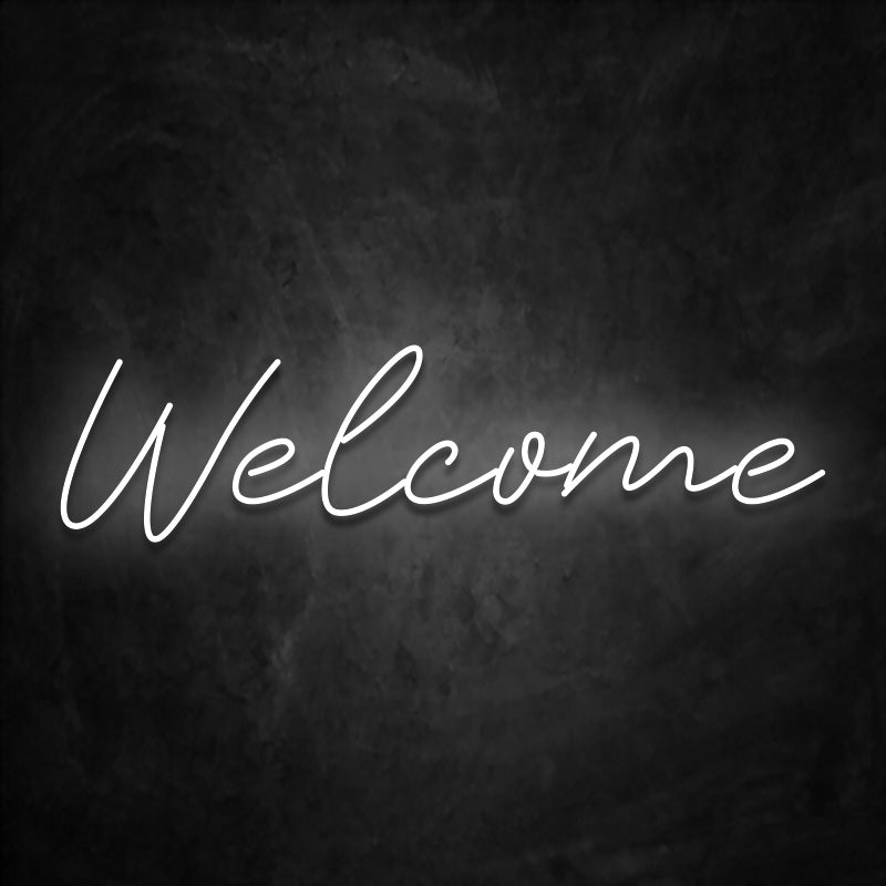 neon welcome blanc