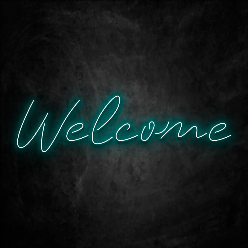 néon welcome bleu