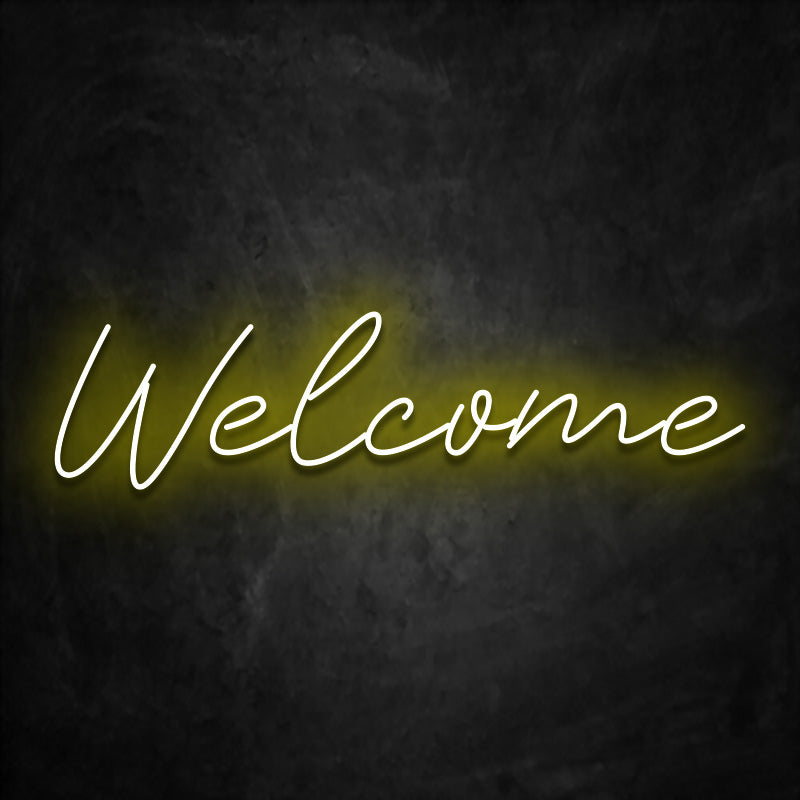 neon welcome jaune