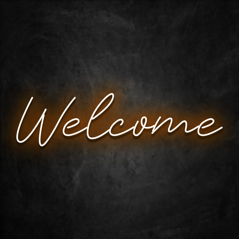 neon welcome orange