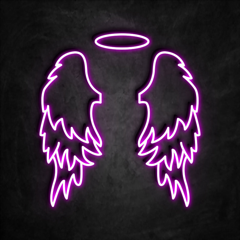 neon rose aile d'ange