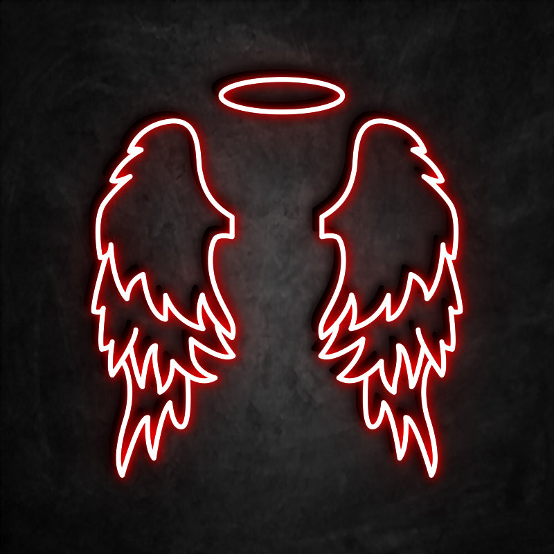 neon aile ange rouge