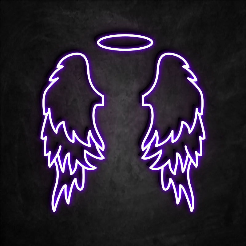néon ailes d'ange violet