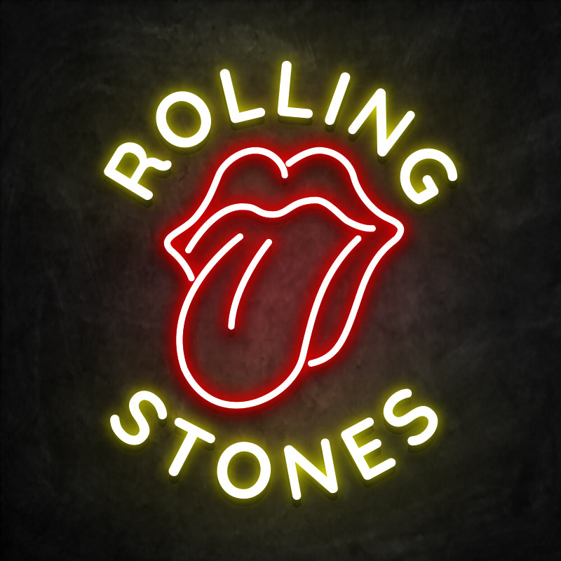 néon rolling stones jaune