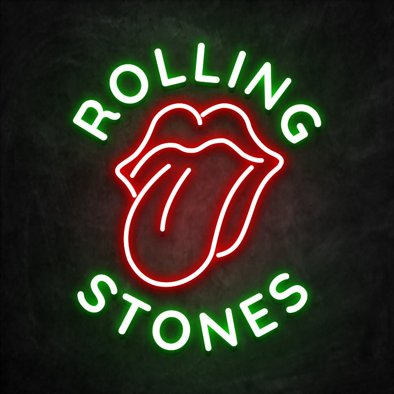 néon rolling stones vert