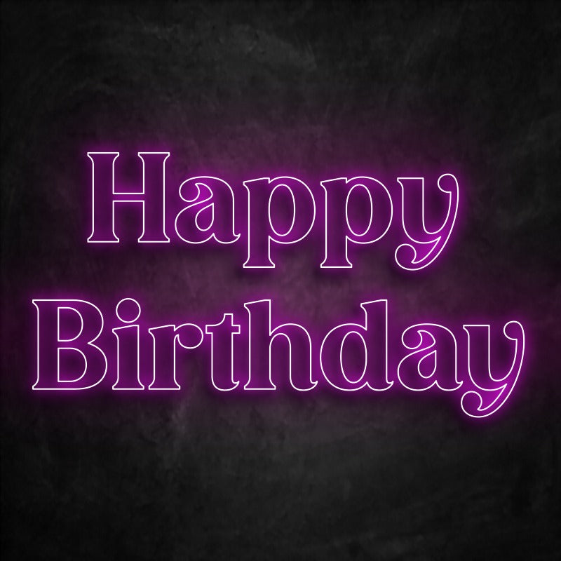 néon happy birthday rose