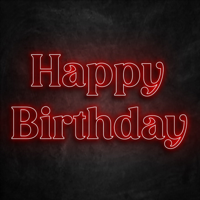 néon happy birthday rouge