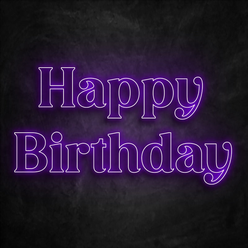 néon happy birthday violet