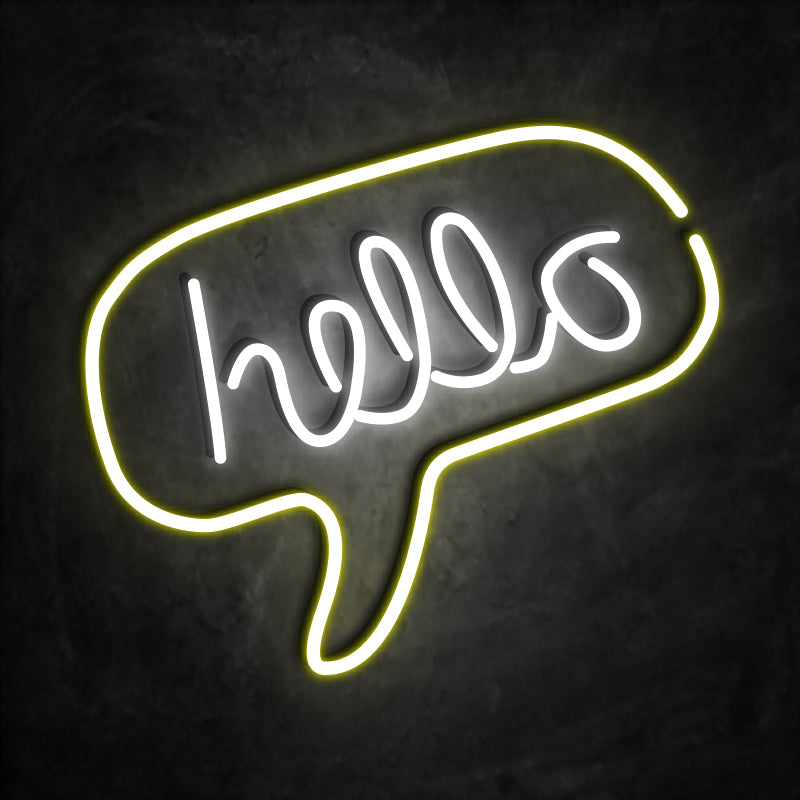 néon hello jaune