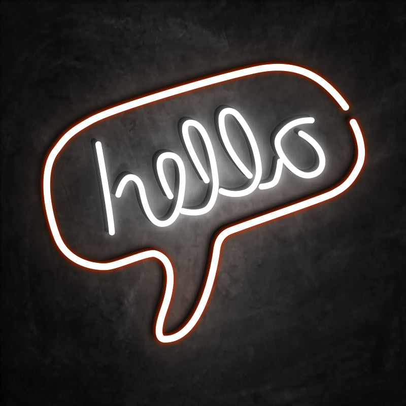 néon hello orange
