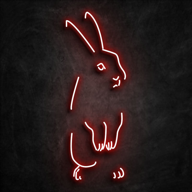 Néon lapin rouge