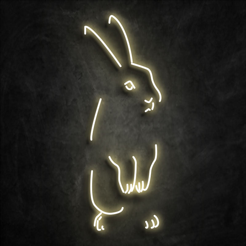 néon mural lapin