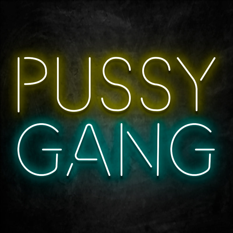 neon pussy gang jaune cyan