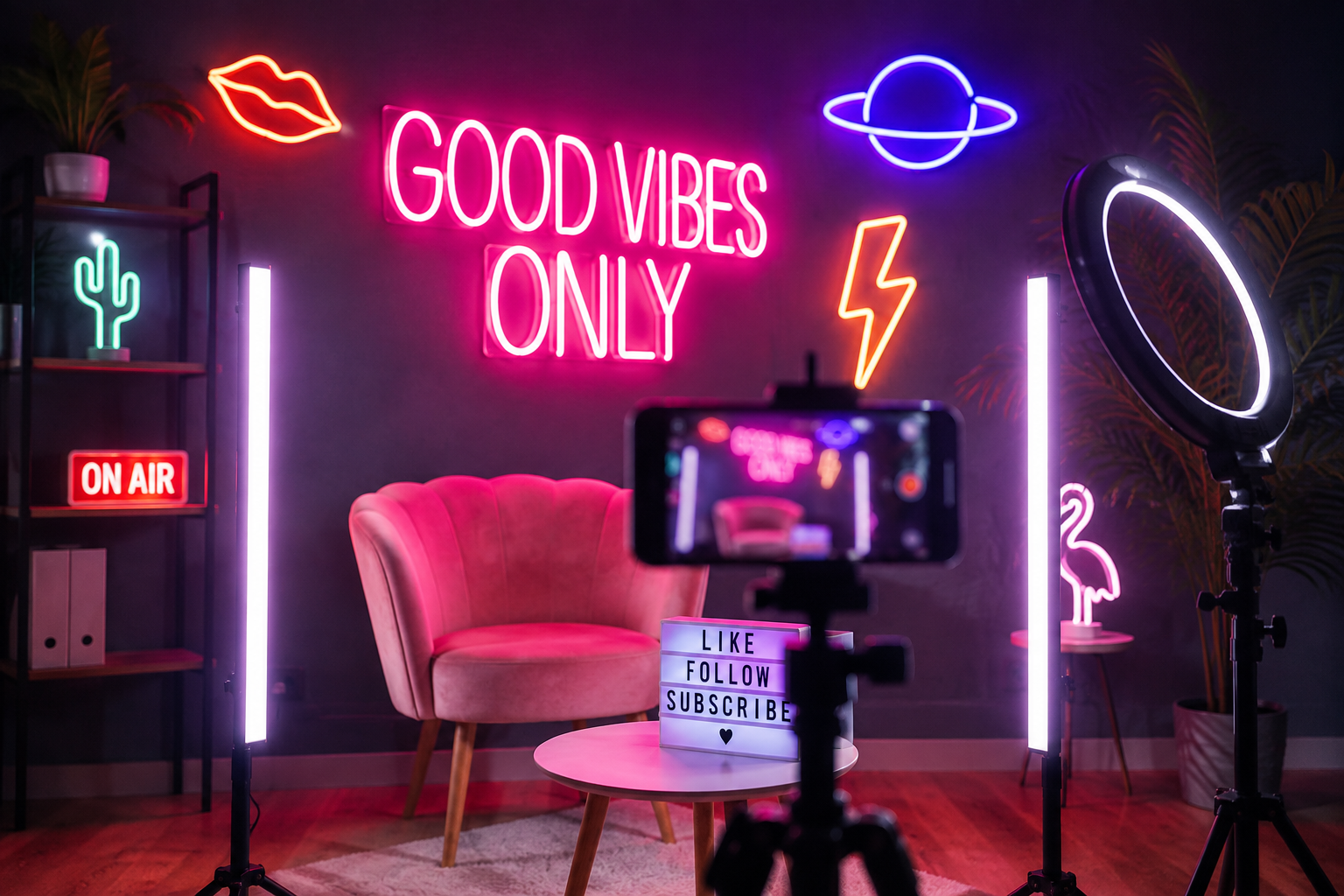 Néon LED pour les réseaux sociaux Image