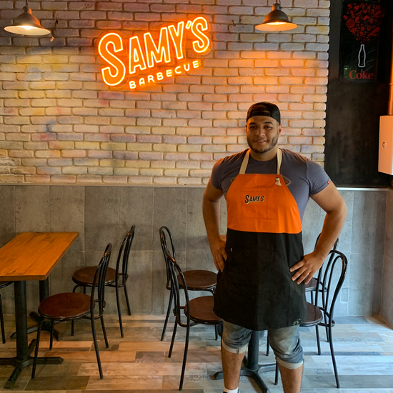 neon orange samys barbecue