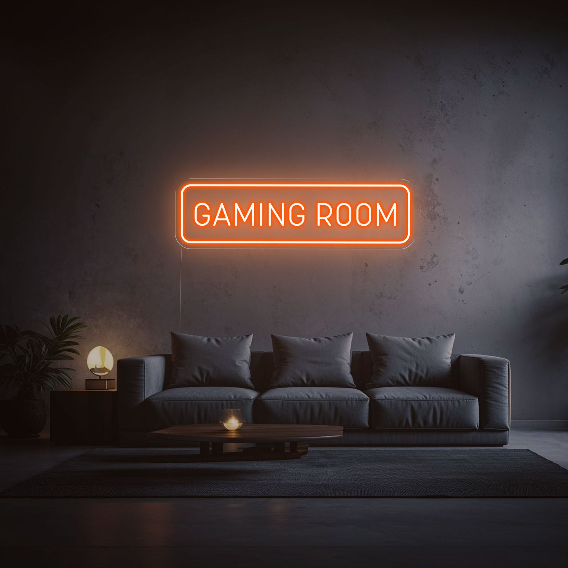 néon led gaming room orange