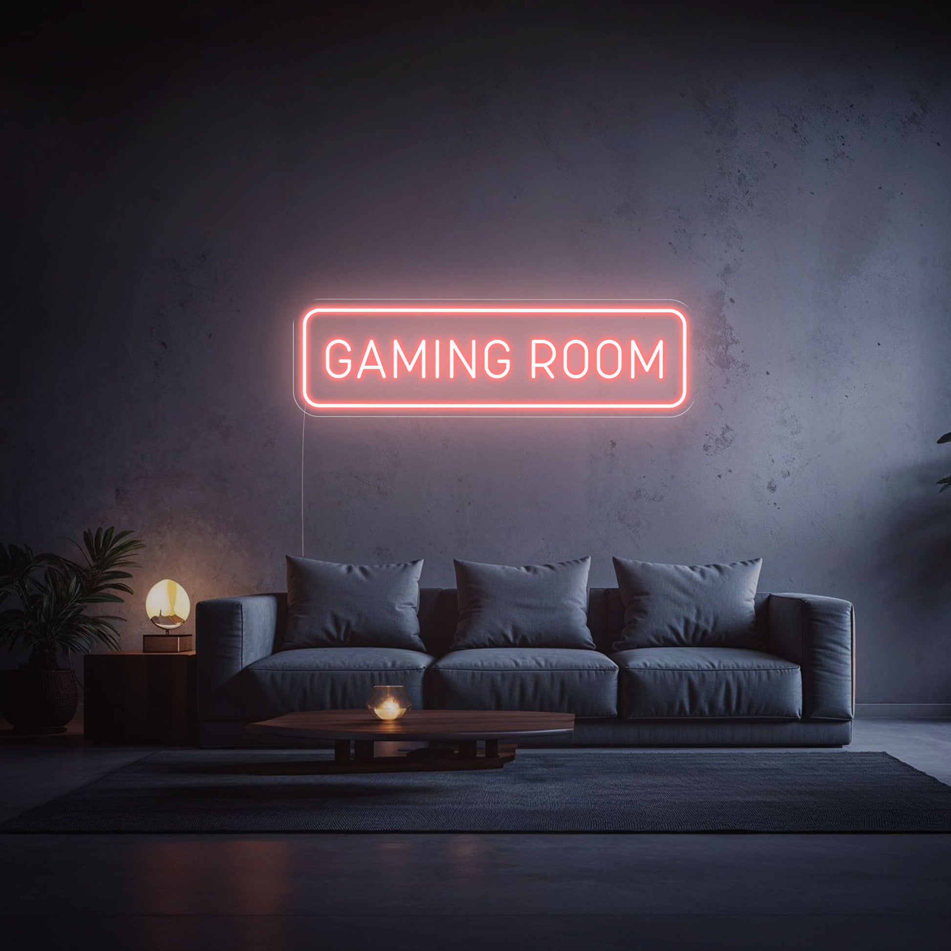 néon led gaming room rose pale