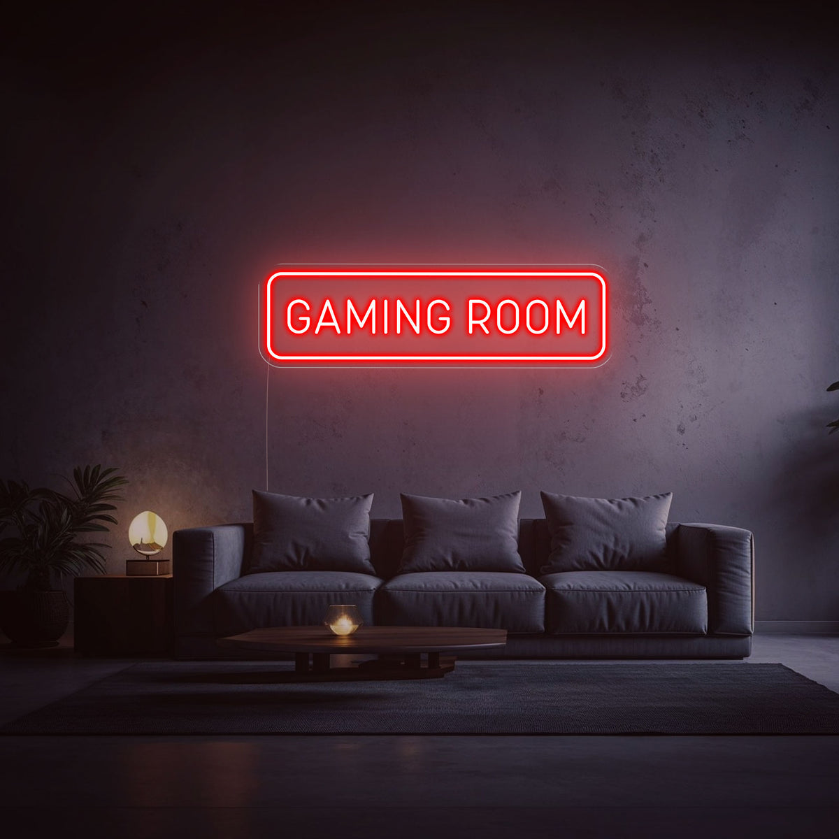 néon led gaming room rouge